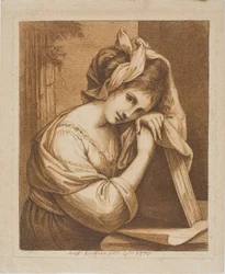 Femme Reposant Sa Tête sur un Livre