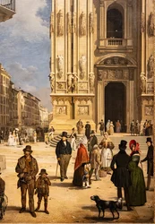Vue du Duomo avec le Coperto de Figini (détail)