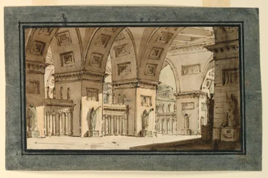 Décor de scène, intérieur du palais