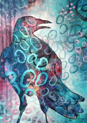 Corbeau abstrait aux couleurs vives