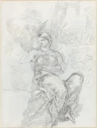 Ange assis dans un paysage [recto]