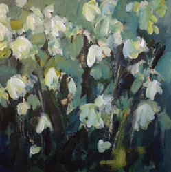 Fleurs blanches impressionnistes