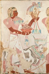Copie de peinture murale de la tombe privée 101 de Thenro, Thèbes I