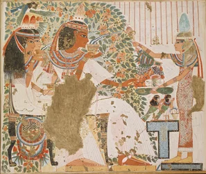 Copie de peinture murale, tombe privée 51 de Userhet, Thèbes, 20e siècle