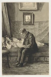 Jeune homme lisant à une fille