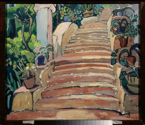 Escalier dans un jardin