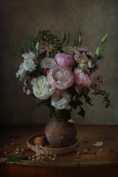 Nature morte florale rustique