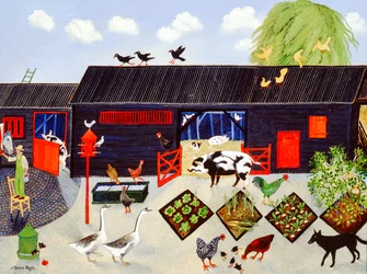 Cueillette des haricots, 2004 (acrylique)