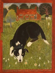 Chien collie (acrylique)
