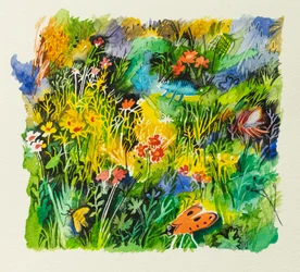 Insectes des prés, 2023 (aquarelle)