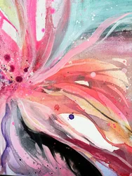 Fleur abstraite aux couleurs vives