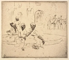 Femme noire à une fontaine
