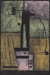 Obélisque (gravure sur bois en couleur)