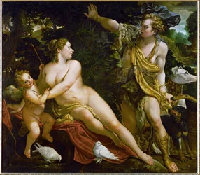 Adonis découvre Vénus (peinture sur toile)