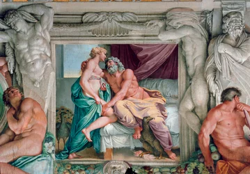 Fresque de Jupiter et Junon par Annibale Carracci (Annibal Carrache) (1560-1609). 1597-1600, Rome, palais Farnèse