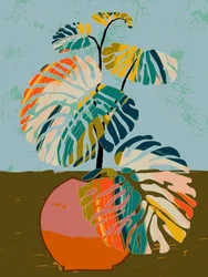 Monstera tropical (abstrait)