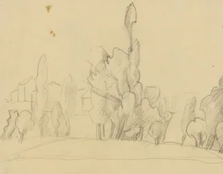 Paysage avec des maisons