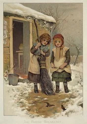 Petit-déjeuner des rouges-gorges, illustration victorienne