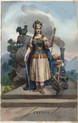 Allégorie de la France - gravure tirée de « Usi e Costumi di Tutti i Popoli dell