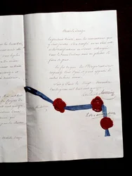 Article 12 du Traité de 1815 entre la France et les Coalisés. Second Traité de Paris signé par Armand Emmanuel de Vignerot du Plessis, duc de Richelieu (1766-1822)