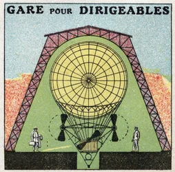 Ballons : station pour dirigeables. Illustration anonyme de 1925. Collection privée.