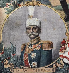 Première Guerre mondiale 1914-1918 : Portrait de Pierre Ier de Serbie (Pierre Karageorgevitch)