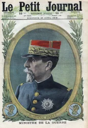 Première Guerre mondiale 1914-1918. Portrait du général Pierre Auguste Roques (1856-1920). Dans « Le Petit Journal », le 23/04/1916. Collection privée