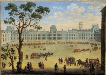 Vue imaginaire du Palais et du Parc des Tuileries. Peinture anonyme. XVIIe siècle