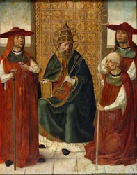 Le cardinal Pedro Gonzalez de Mendoza priant aux côtés de saint Pierre