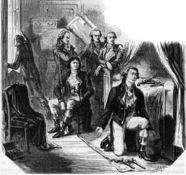Les Girondins dans la nuit du 31 mai 1793 (la chute des Girondins) - Gravure dans « Histoire des Girondins » par Alphonse de Lamartine (1790-1869) 1865-1866 - Collection privée