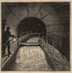 Réservoir de Ménilmontant - Paris - 1890 - gravure 1890