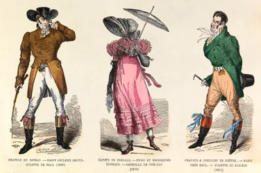 Costumes masculins et féminins entre 1810 et 1812 à Paris (règne de l