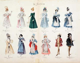 Musette, Marcello, Mimi, personnages de La Bohème, opéra de Puccini