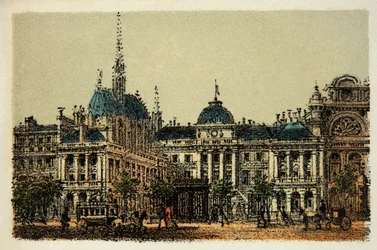 Paris en 1874 : Le Palais de Justice et la Sainte Chapelle, Collection privée