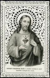 Image pieuse : Jésus avec le Sacré-Cœur