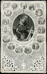 Image pieuse : Notre-Dame du Rosaire de Pompéi (gravure)