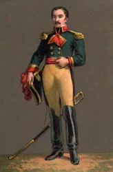 Portrait de Francisco Solano López, dictateur paraguayen. Chromolithographie Collection privée