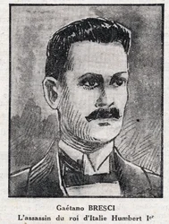Portrait de Gaetano Bresci (1869-1901), anarchiste italien qui assassina le roi Umberto Ier