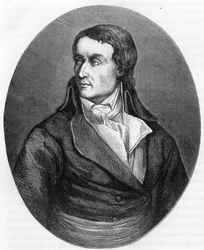 Portrait de Jean-Baptiste Carrier, homme politique français. Gravure de 1863 dans "Le Livre Rouge - Histoire De L