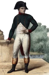 Portrait de Napoléon Bonaparte (1768-1821) en Premier Consul. Illustration de "Le Plutarque Français" par Edmond Mennechet