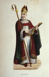 Portrait de Saint Augustin (354 - 430) gravure du 19ème siècle