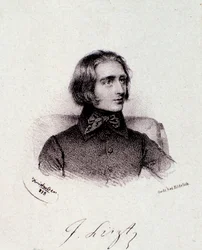 Portrait du compositeur hongrois Franz Liszt (1811-1886) (gravure, 19e siècle, collection privée milanaise)