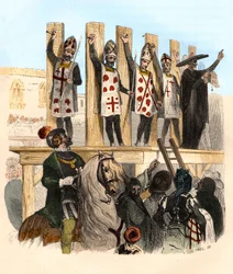 Punition du clou au 16e siècle. Illustration dans « Mystères de l