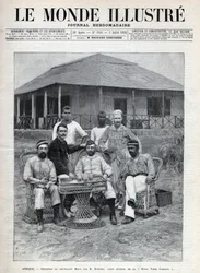Réception du lieutenant Mizon par Frederick Bedford (1838-1913), agent général de la Royal Niger Company. L
