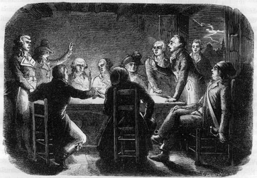 Conciliabule secret à Charenton - Conspiration de Charenton mai 1793 - Les Girondins accusent Georges Jacques Danton de conspirer avec la Commune de Paris (étaient présents lors de la réunion Georges Danton, Maximilien de Robespierre, Claude Basire, Franço