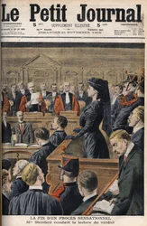 Affaire Steinheil : Marguerite Steinheil (1869-1954) écoutant la lecture du verdict - Le Petit Journal, novembre 1909
