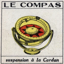 Magnétisme terrestre : la boussole utilise une suspension à cardan pour conserver la position horizontale. Illustration anonyme de 1925. Collection privée.