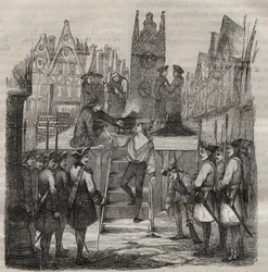 Le chevalier François-Jean Lefebvre de La Barre montant à l