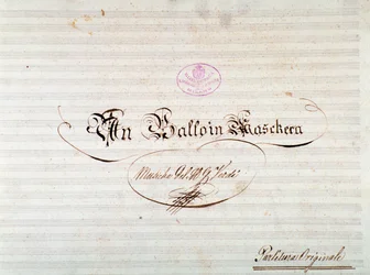 Page de titre de la première édition de la partition musicale d