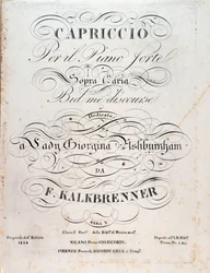 Page de titre de la partition musicale de Capriccio par F Kalkbrenner